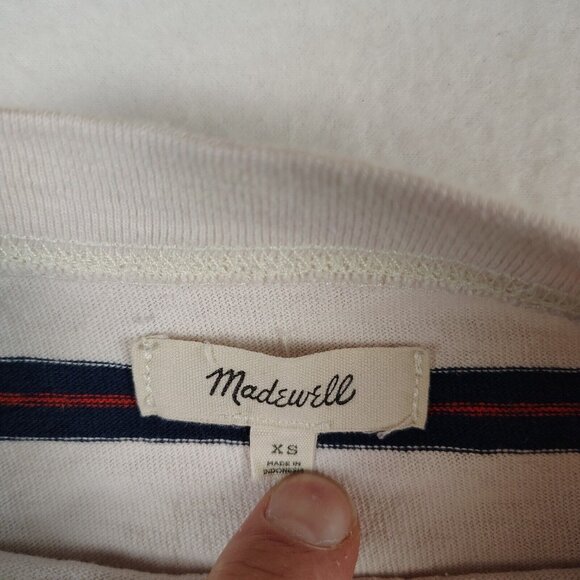 Madewell Tomboy Pocket Tee Dress in Stripe Organic Cotton Sz X Small - Picture 7 of 11